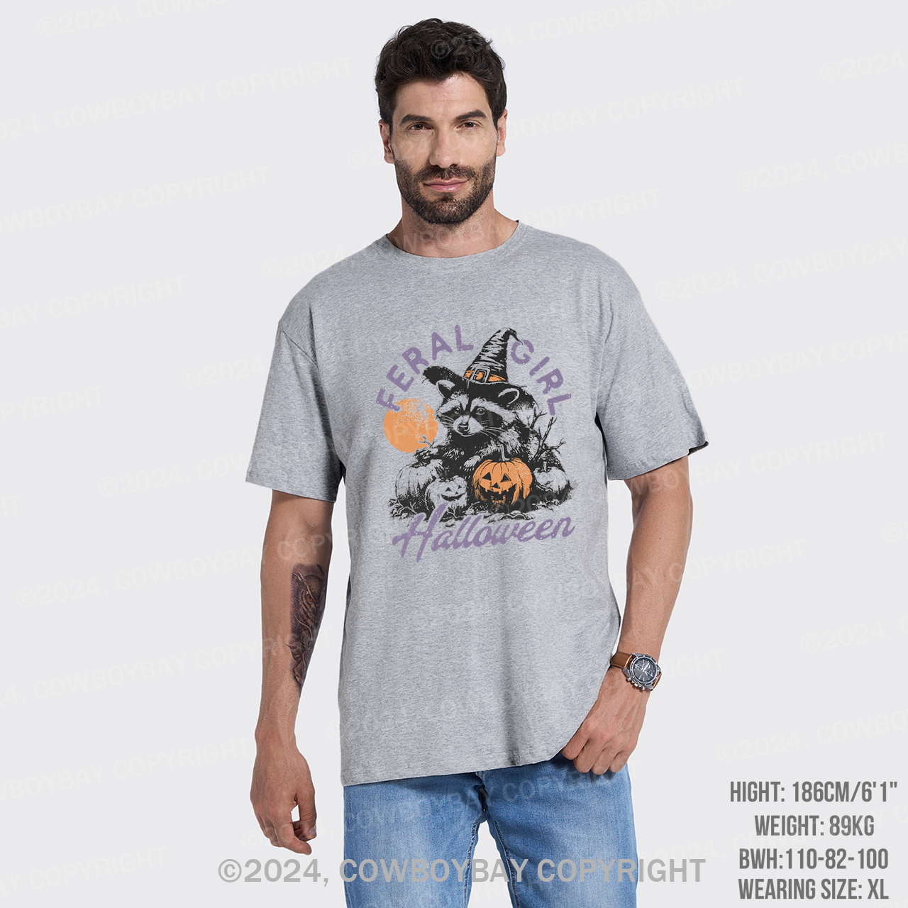 Halloween Feral Girl Raccoon T-Shirts