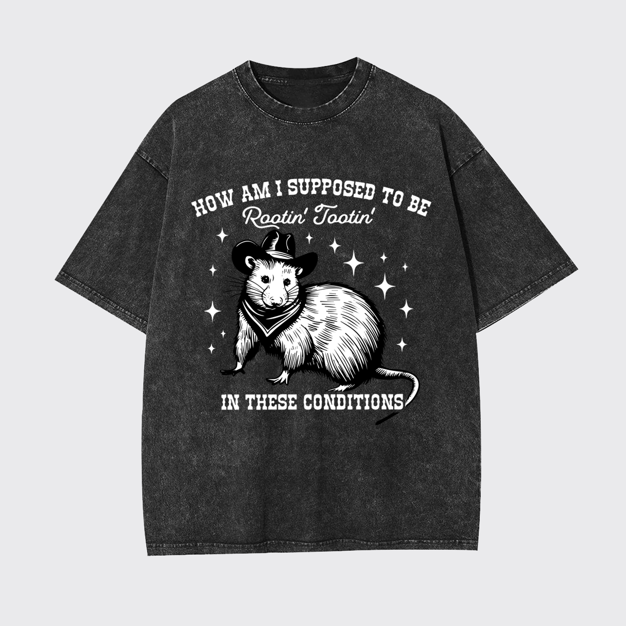 Funny Cowboy Opossum Garment-dye Tees