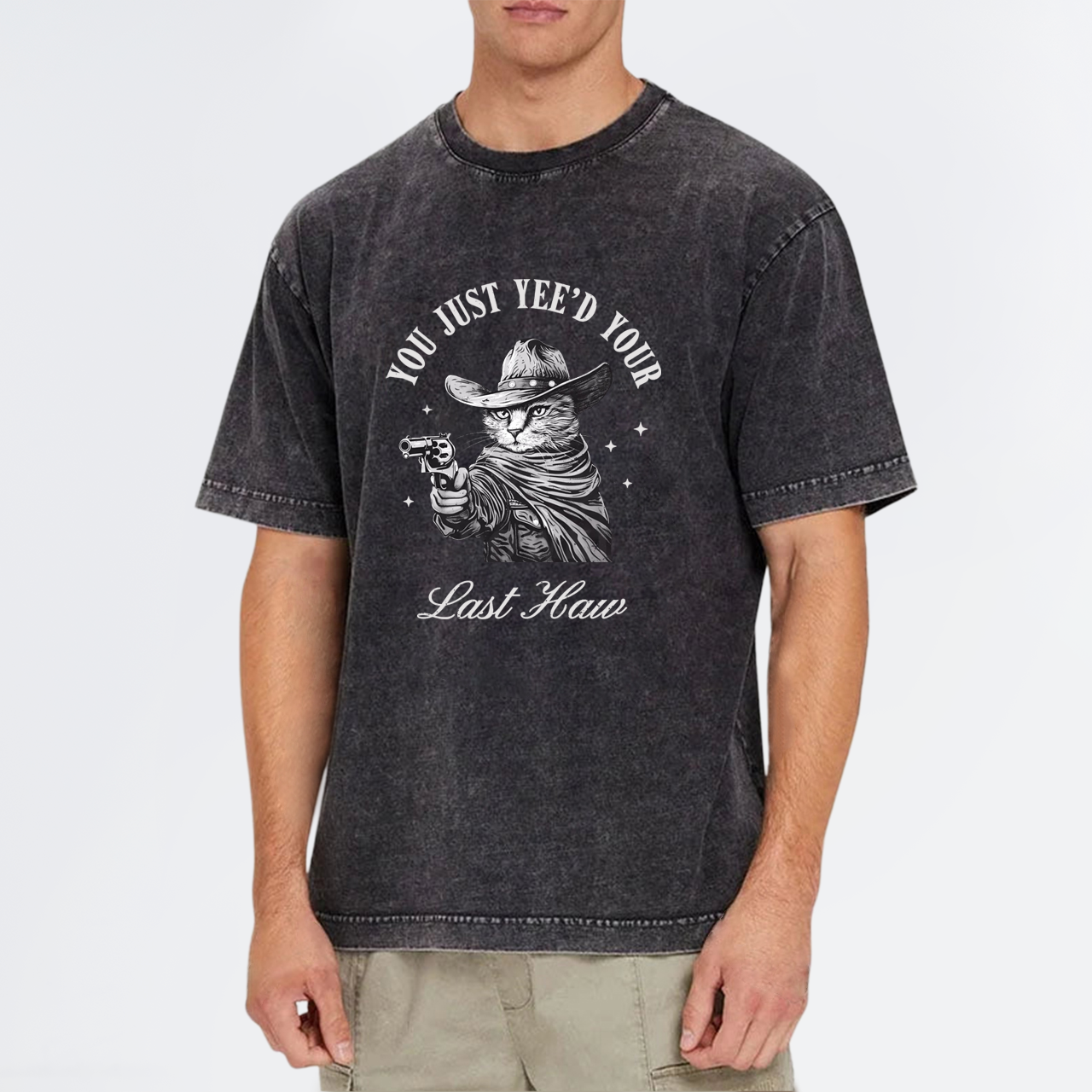 Western Cowboy Cats Love To Shoot Garment-dye Tees