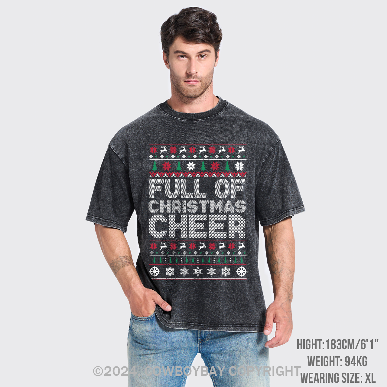 Full Of Christmas Cheer Garment-dye Tees