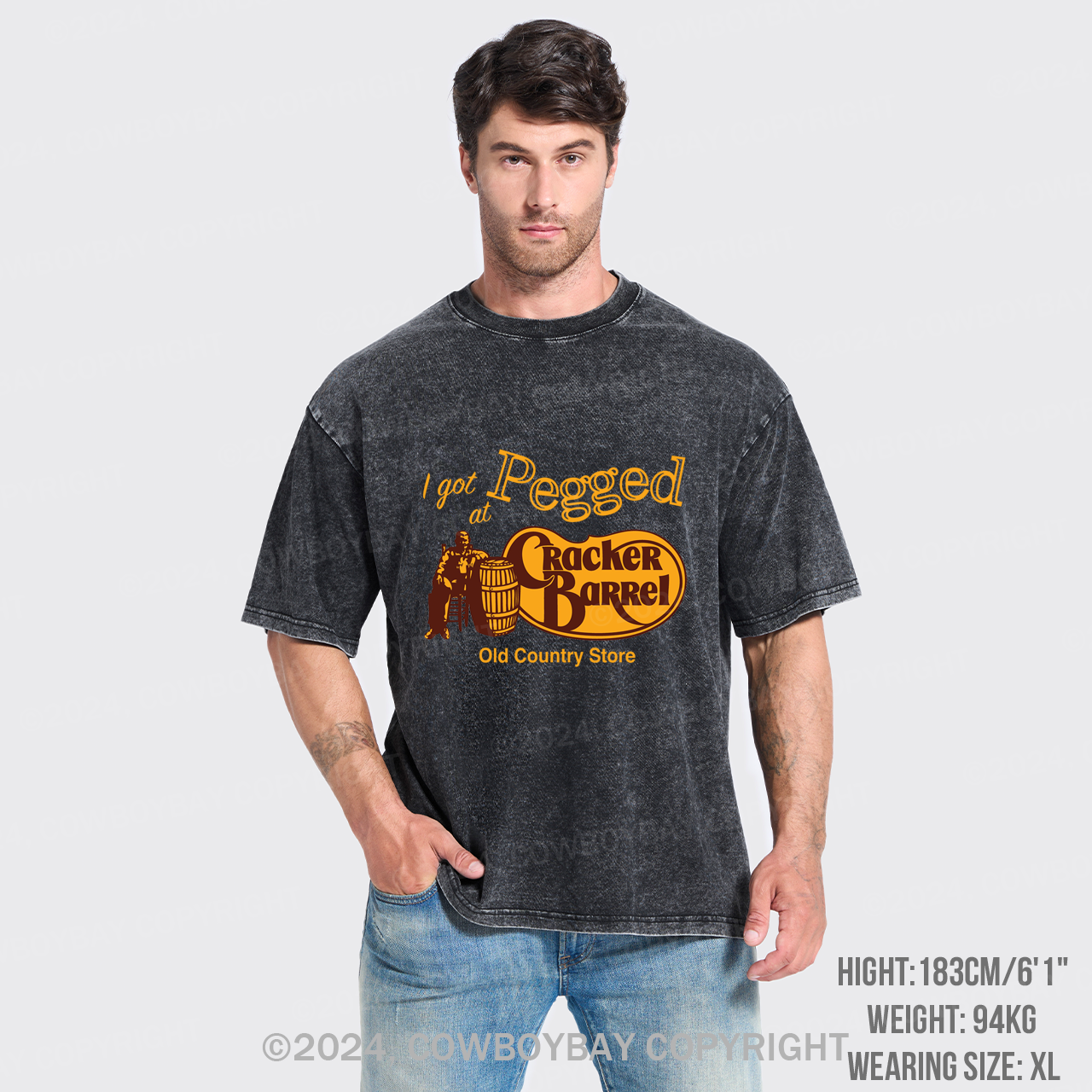 I Got Pegged at Cracker Barrel Old Country Store Garment-dye Tees