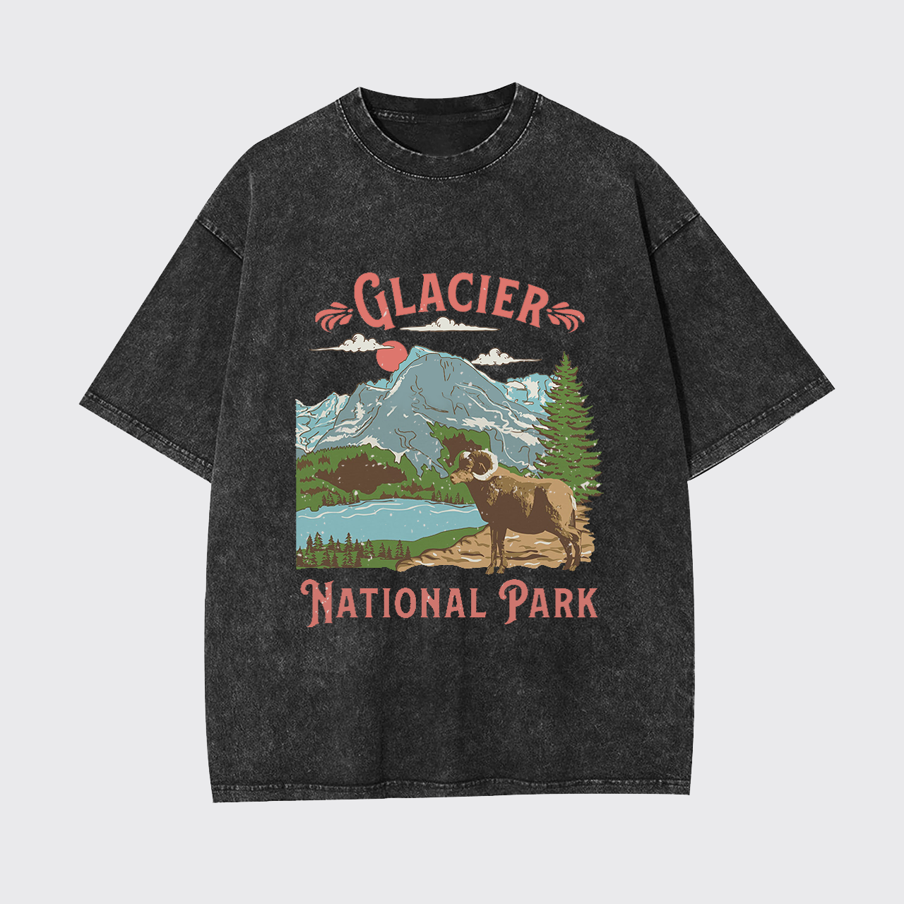 Glacier National Hiking Garment-dye Tees
