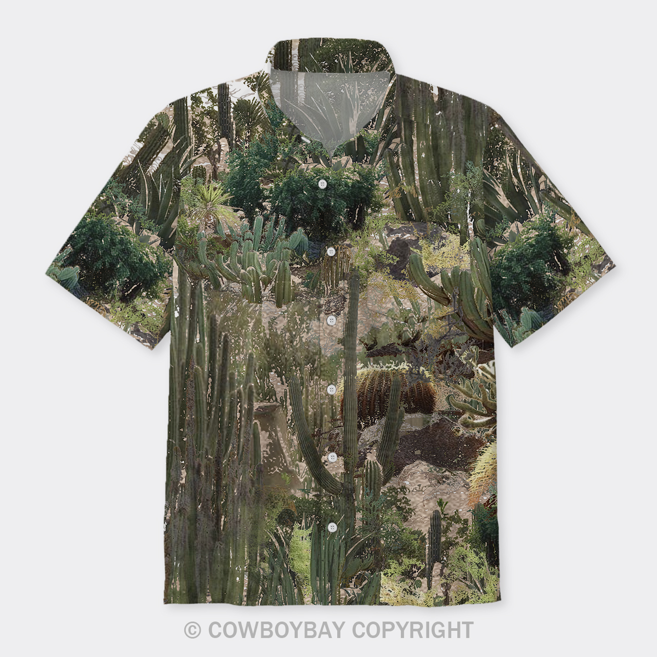 Cactus Pattern Button Up Shirts