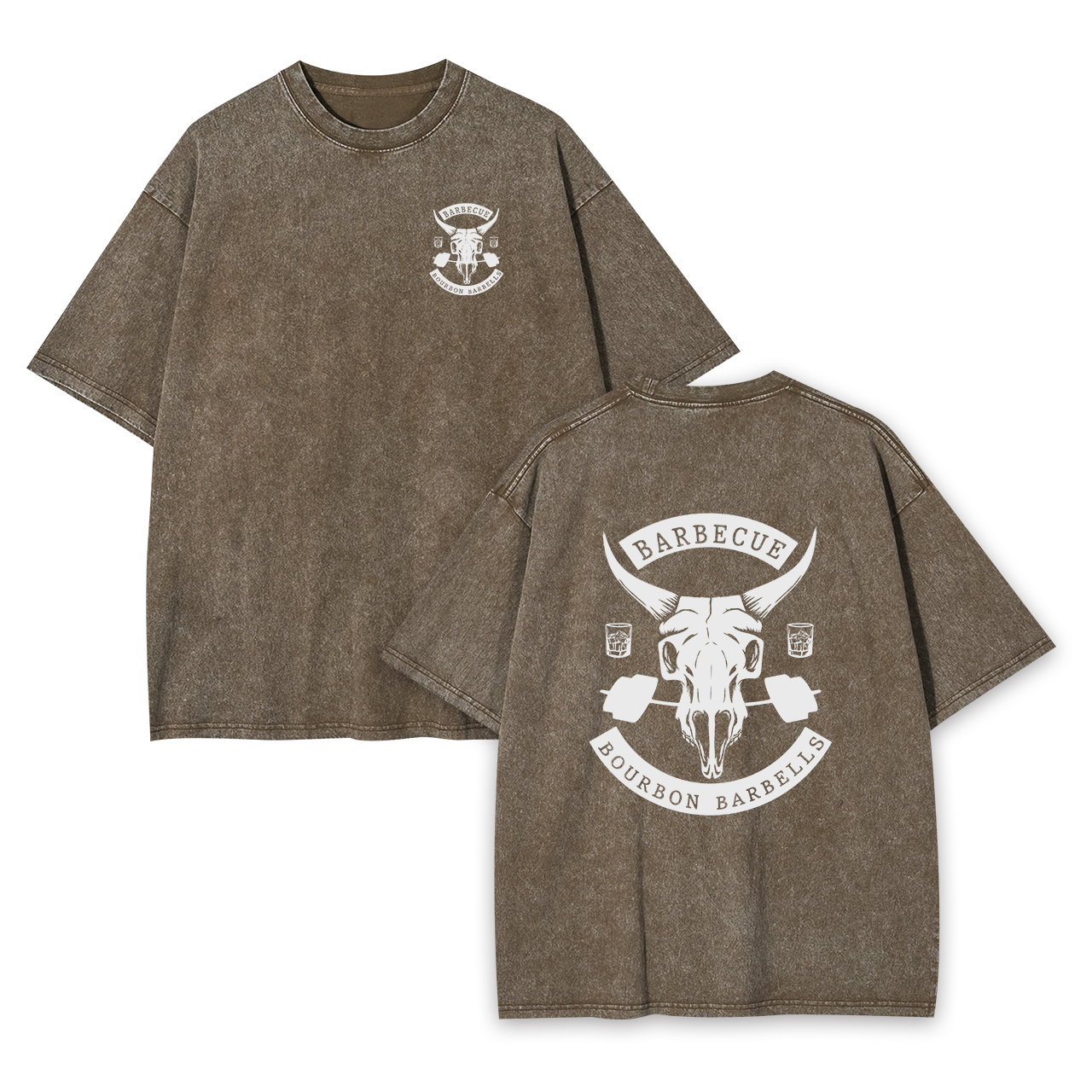 West Barbecue Bourbon Barbells Garment-dye Tees