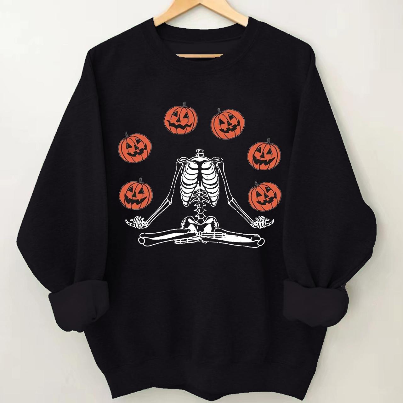Pumpkin Skeleton Vintage Halloween Sweatshirt