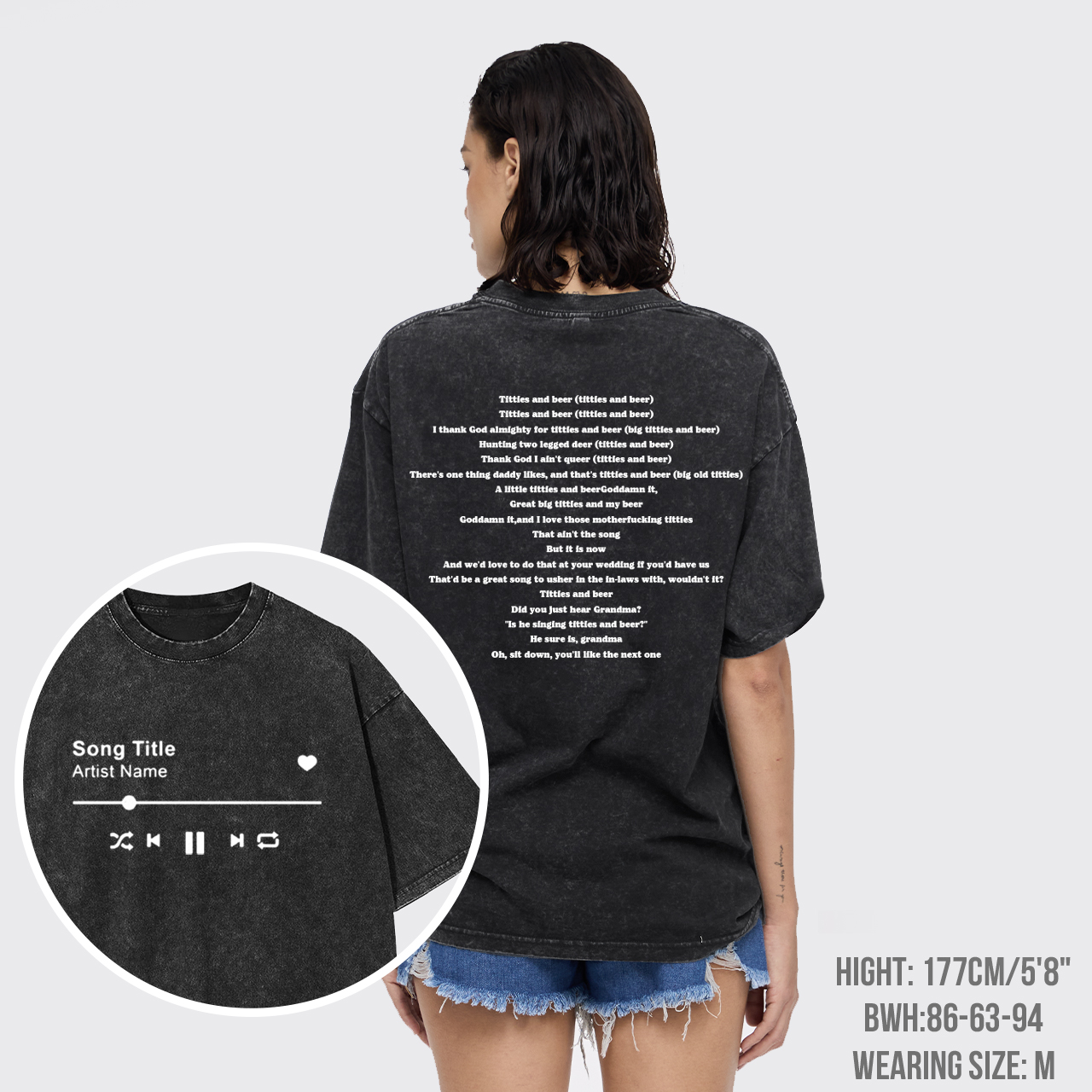 Custom Lyrics Garment-dye Tees