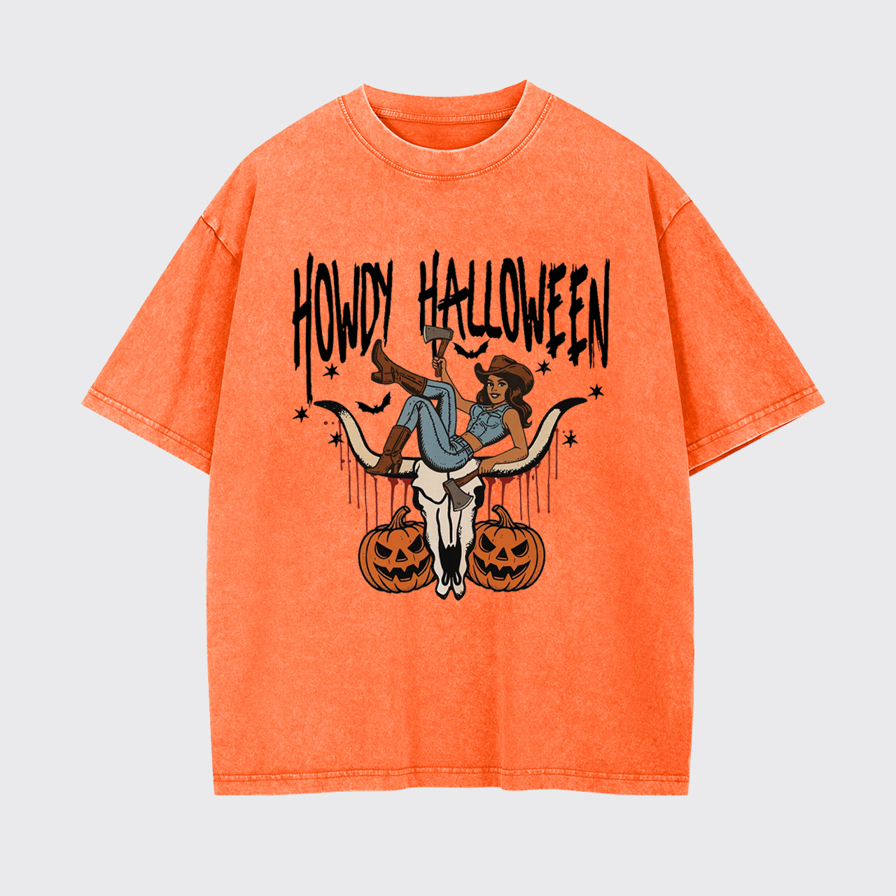 Howdy Halloween Cowgirl Garment-dye Tees
