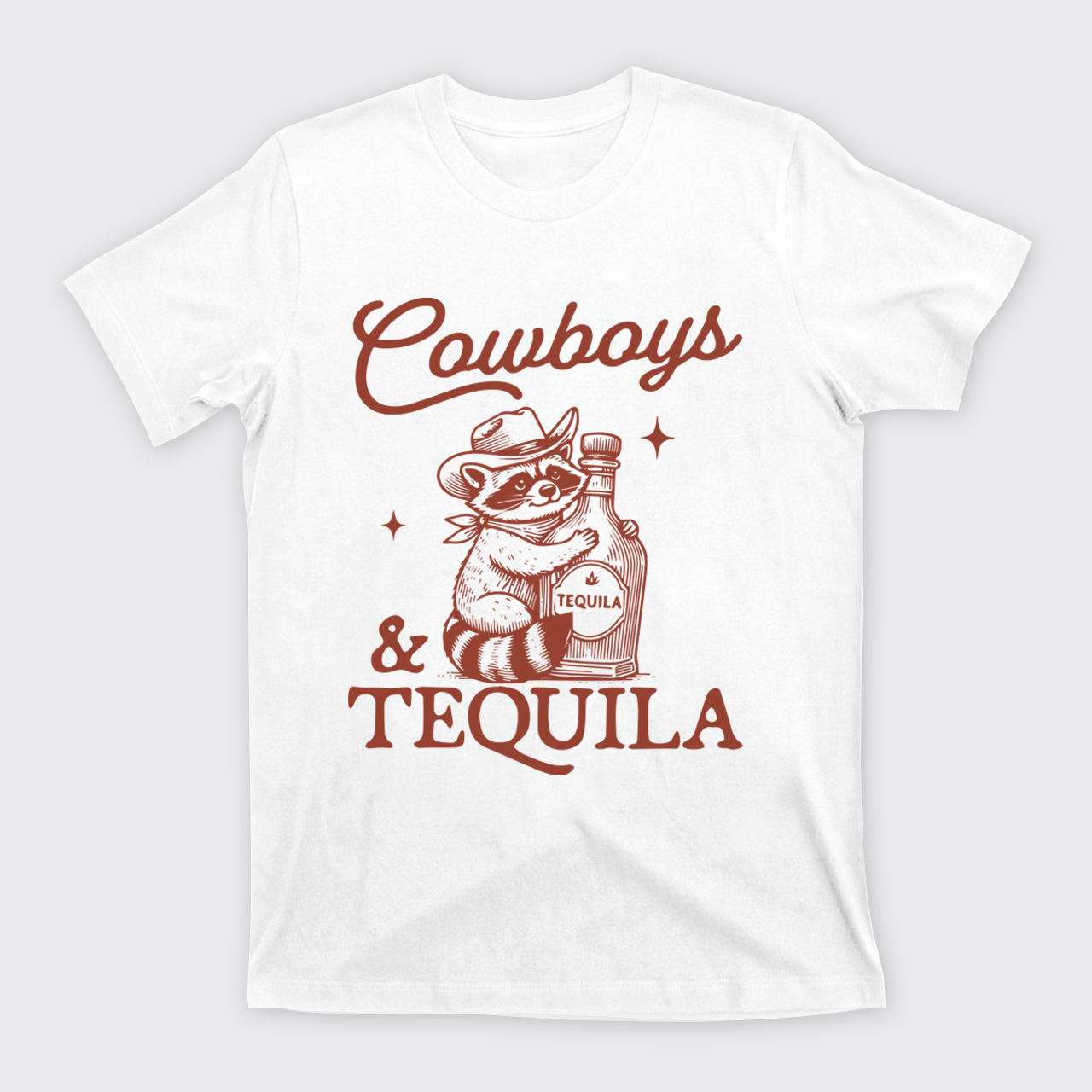 Funny Raccoon-Cowboys & Tequila T-Shirts