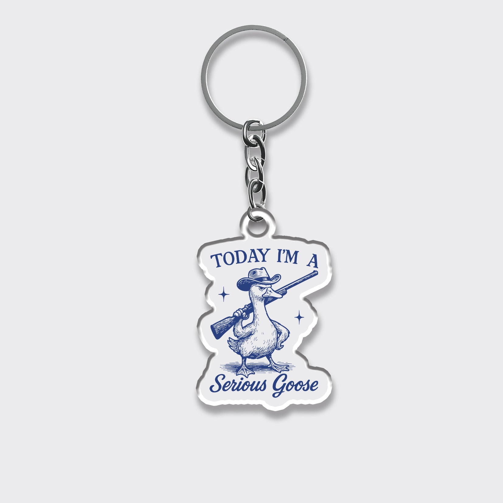 Retro Silly Goose-Today I'm A Serious Goose_Cowboybay Keychain
