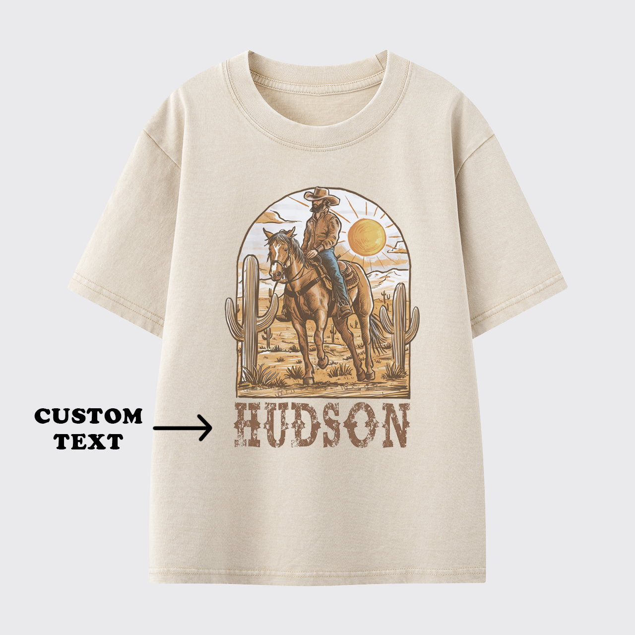 Personalized Cowboy Desert Washed Toddler T-shirt