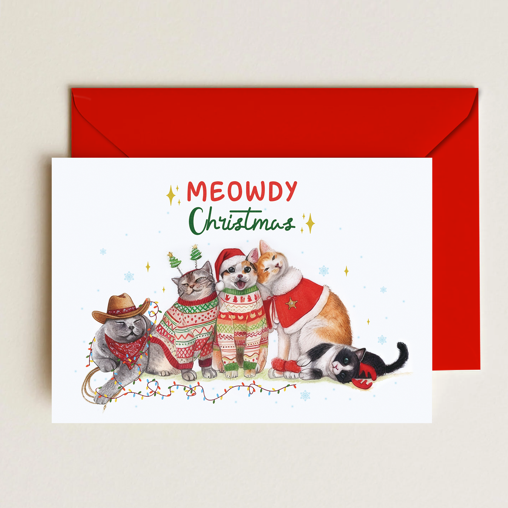 Meowy Christmas_Cowboybay Card