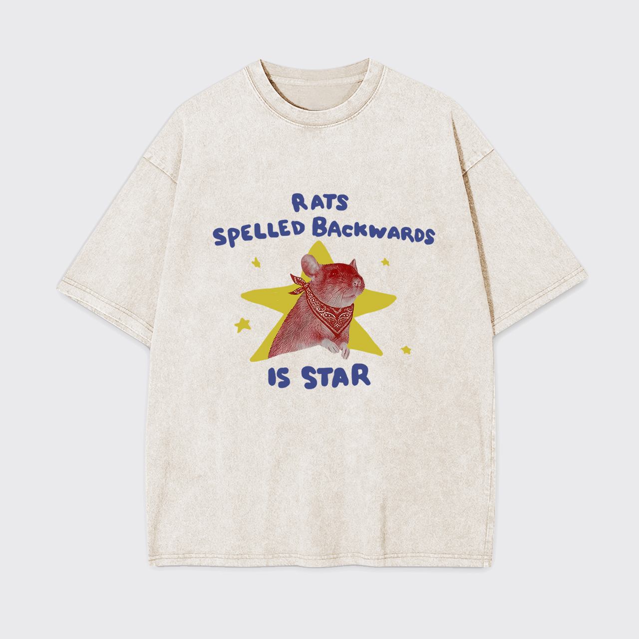 Rats Spelled Backwards Is Star Garment-dye Tees