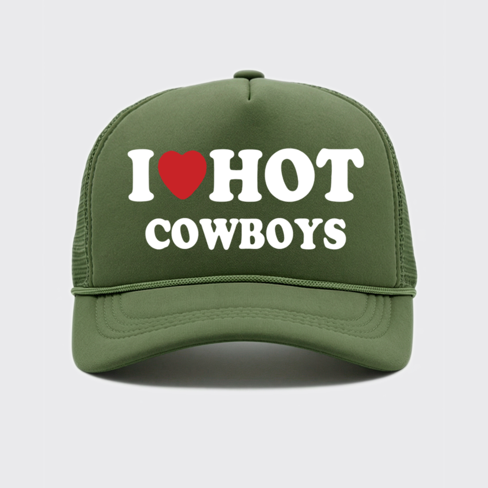 I Heart Hot Cowboys Trucker Hat