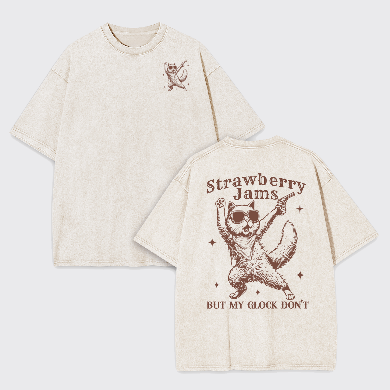 Humor Strawberry Jams But My Glock Don't Garment-dye Tees