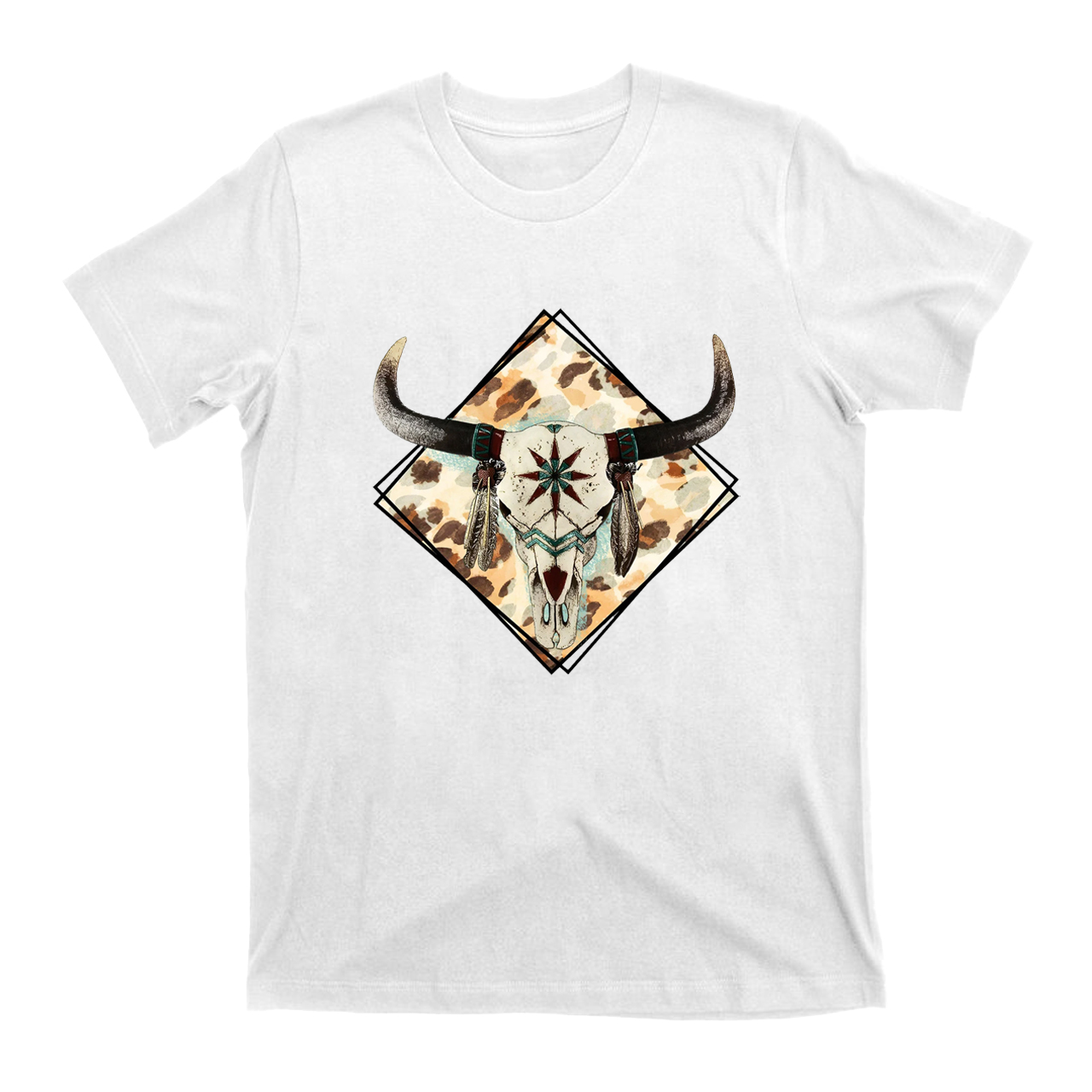 Western Indian Cow Bull Skull T-Shirts