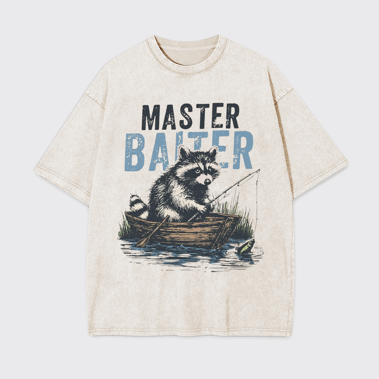 Funny Raccoon Bass Fishing Garment-dye Tees