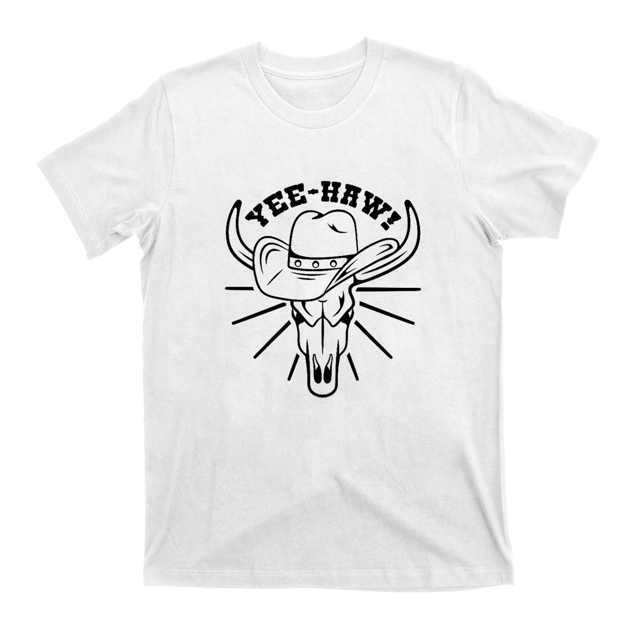 Western Cow Bull Skull  Yee -Haw ！T-Shirts