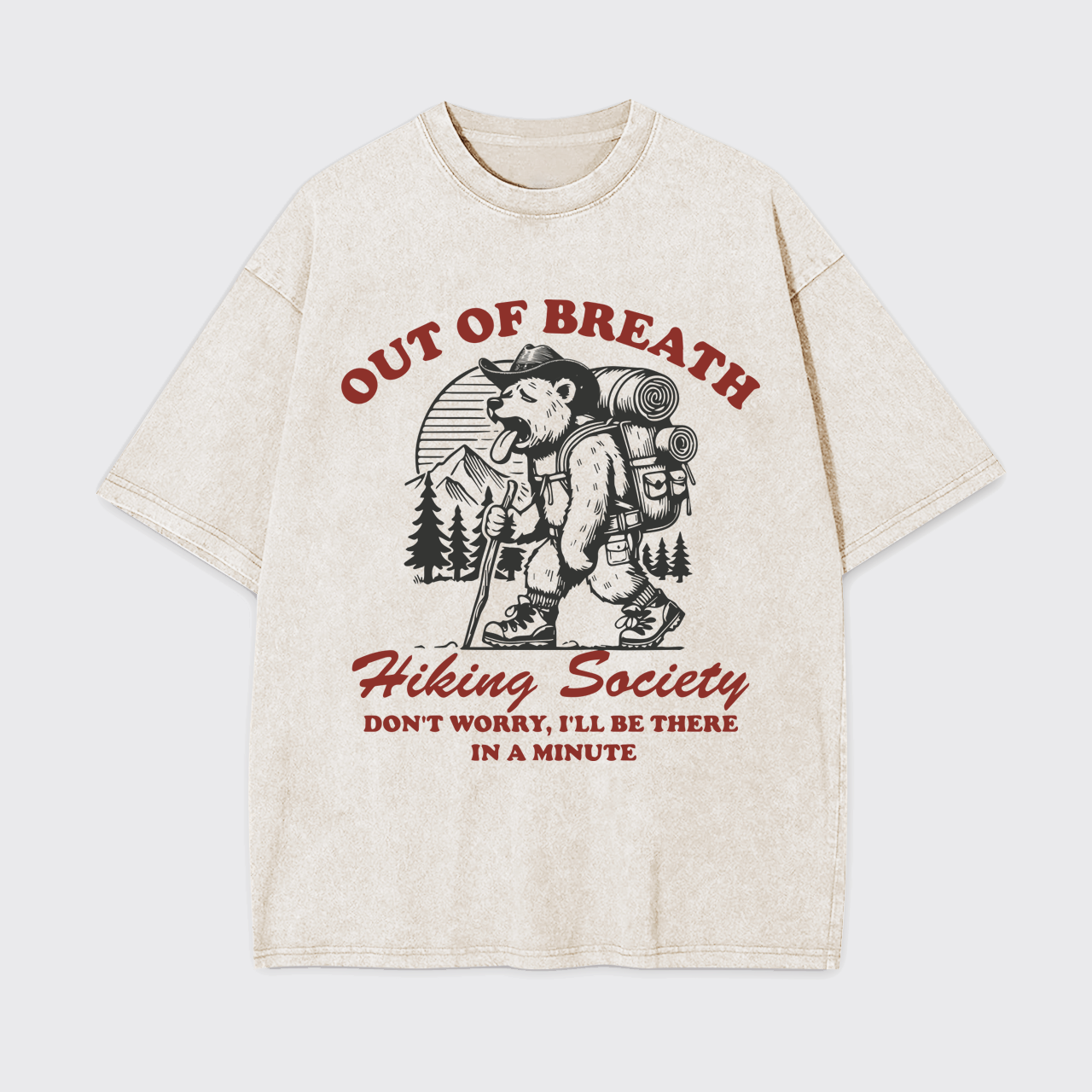 Out of Breath Hiking Bear Garment-dye Tees