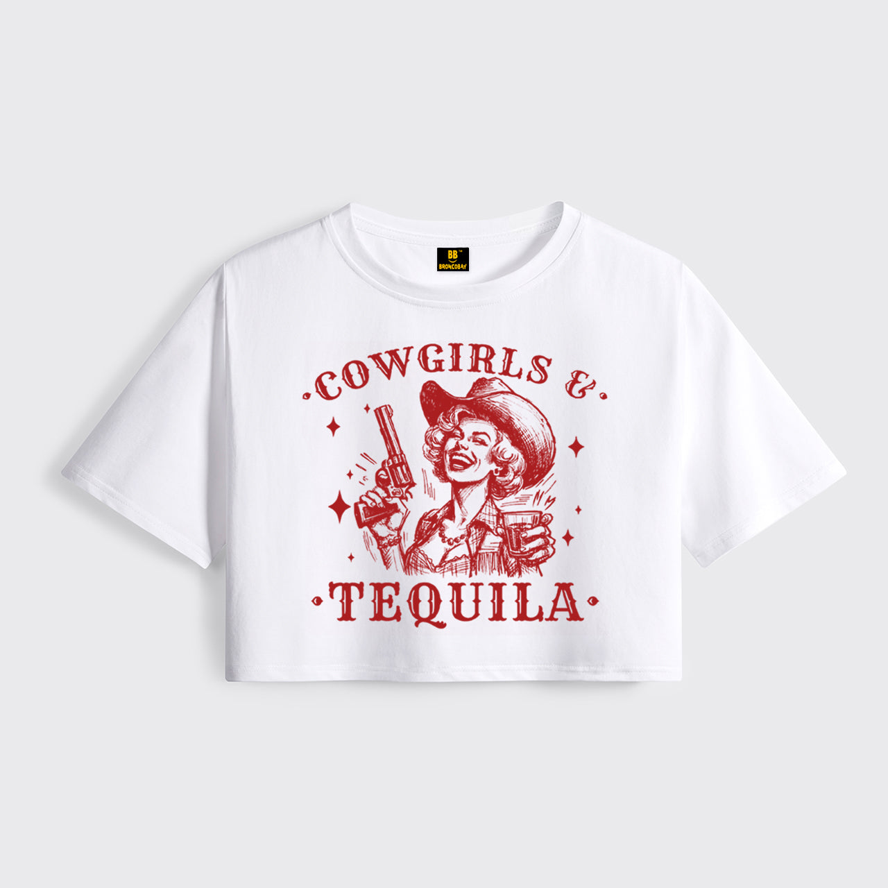 Vintage Western Country Bar Cropped Boxy Tee