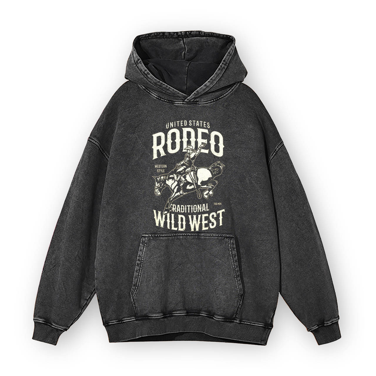 US Rodeo Raditional Wild West Garment-dye Hoodies