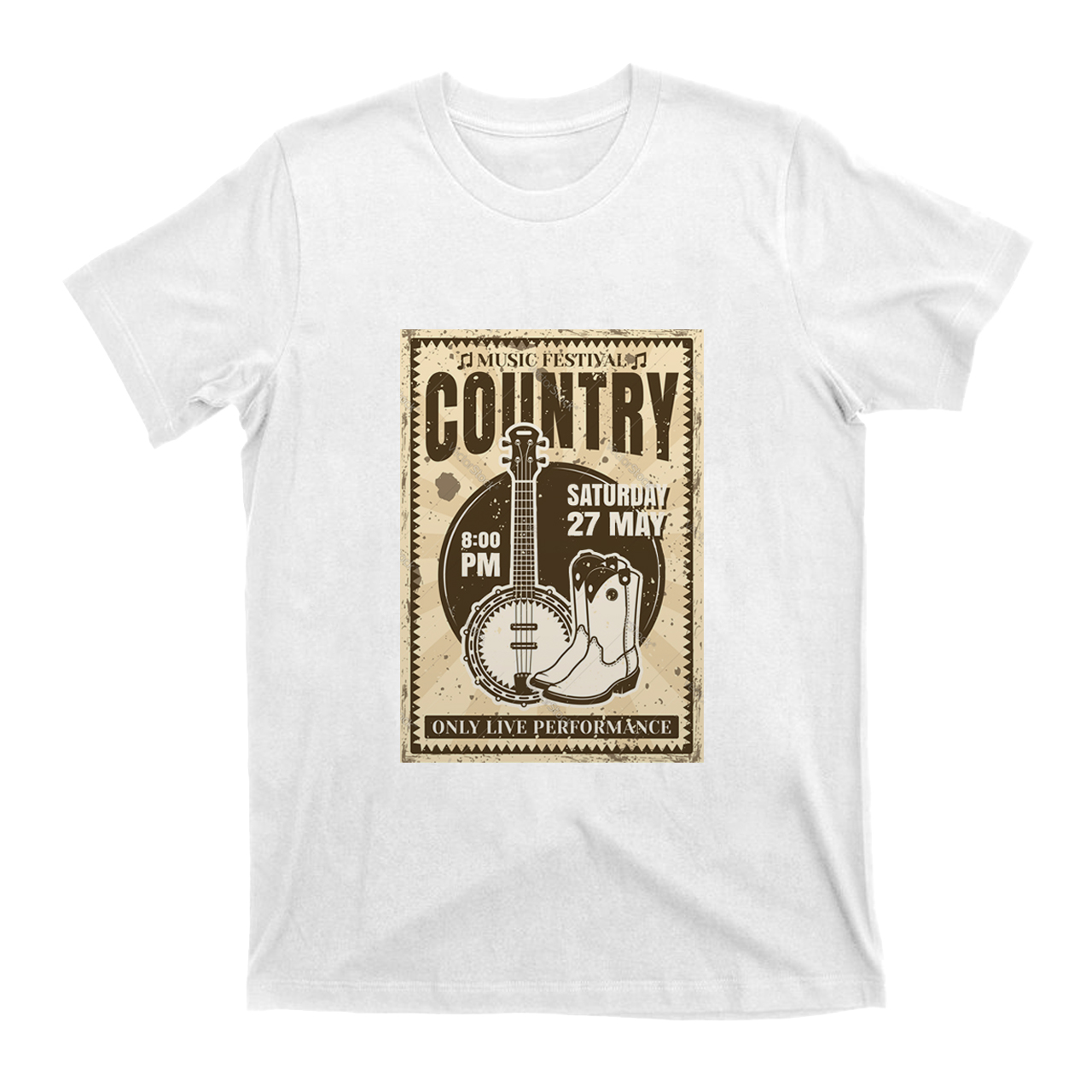 Country Music Festival Vintage Poster T-Shirts