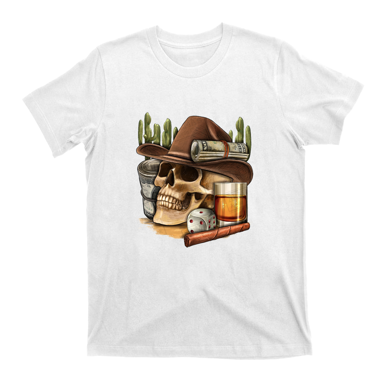 [Copy]Chasin' You Like a Shot of Whiskey Bull Skull T-Shirts