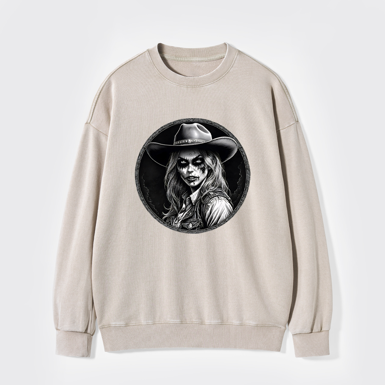 Halloween Undead Cowgirl Washed Sweatshirts