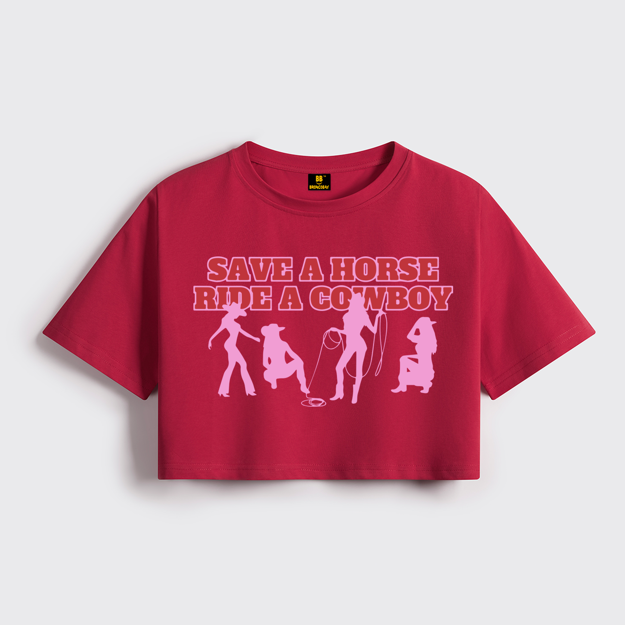 Save A Horse Ride A Cowboy Cropped Boxy Tee