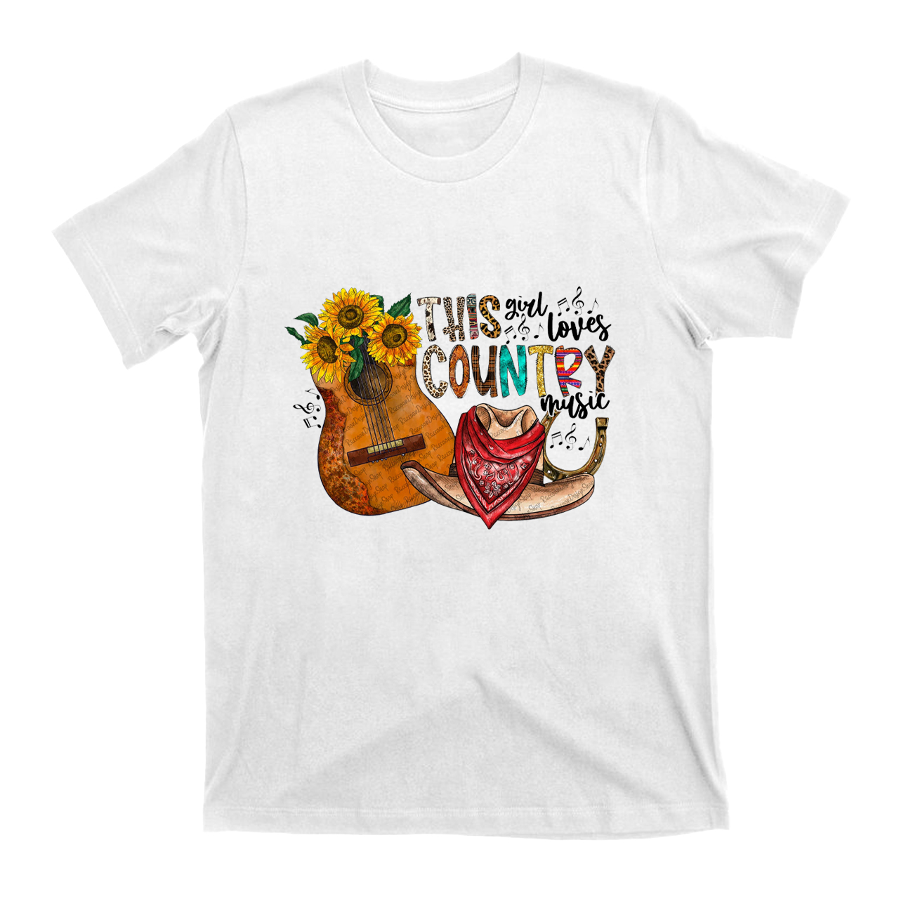 Love Country Music Sunflower T-Shirts