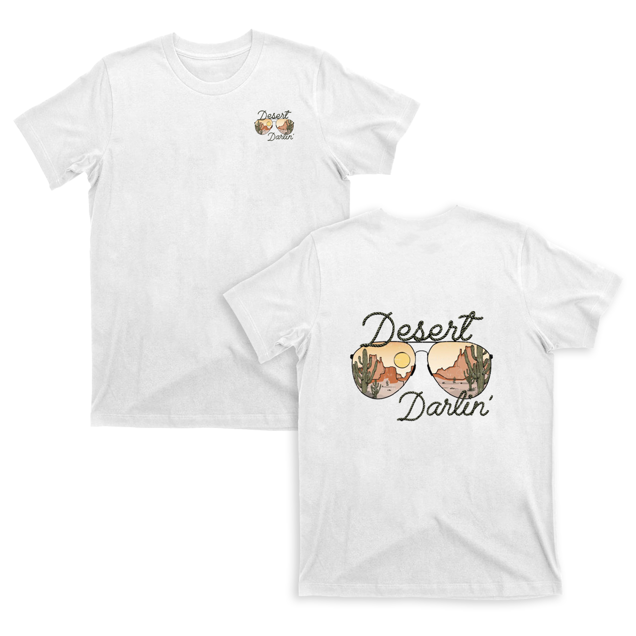 Desert Sunglasse Sunset Cactus T-Shirts