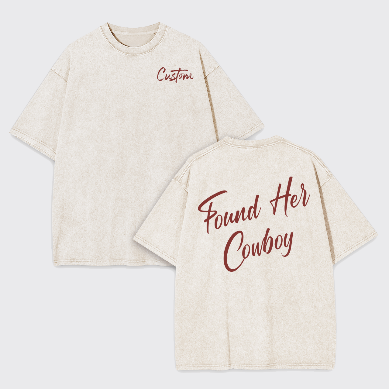 Personalized Found Her Cowboy Garment-dye Tees