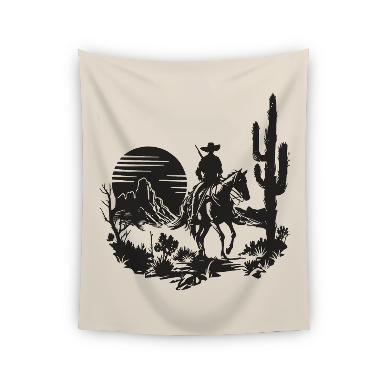 Desert Western Cowboy Wall Tapestry