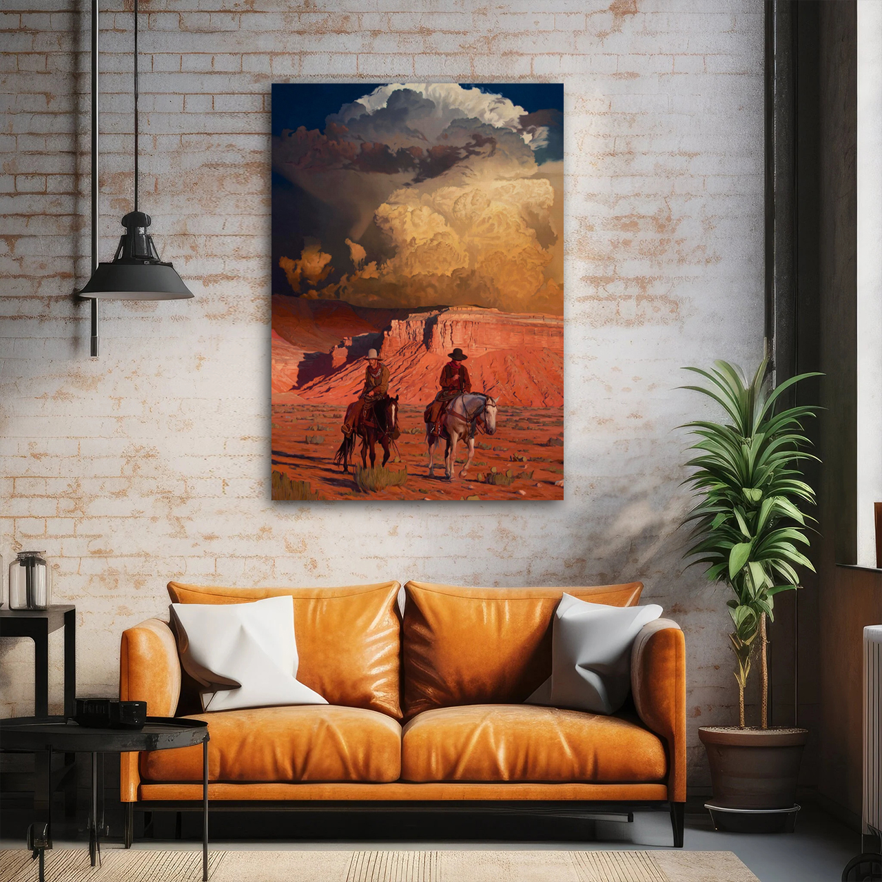 Western Desert Brave and Free Canvas Wall Art