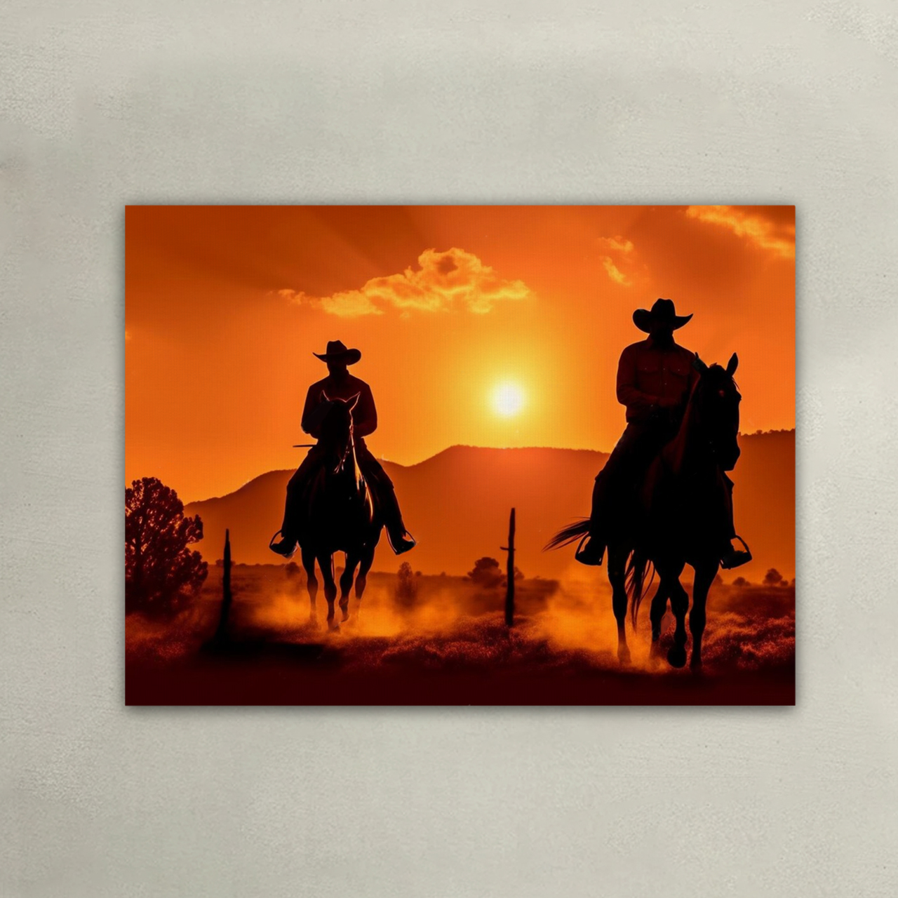 Cowboy Warriors Returning From the Desert Canvas Wall Art
