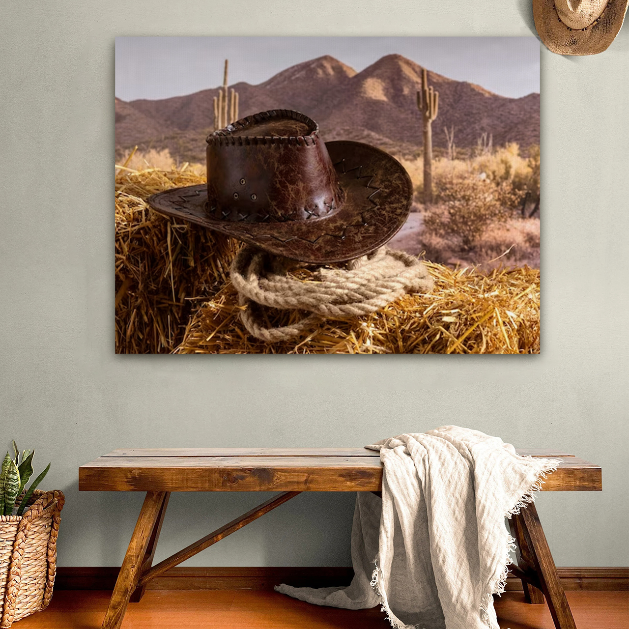 West Cowboy Hat Canvas Wall Art