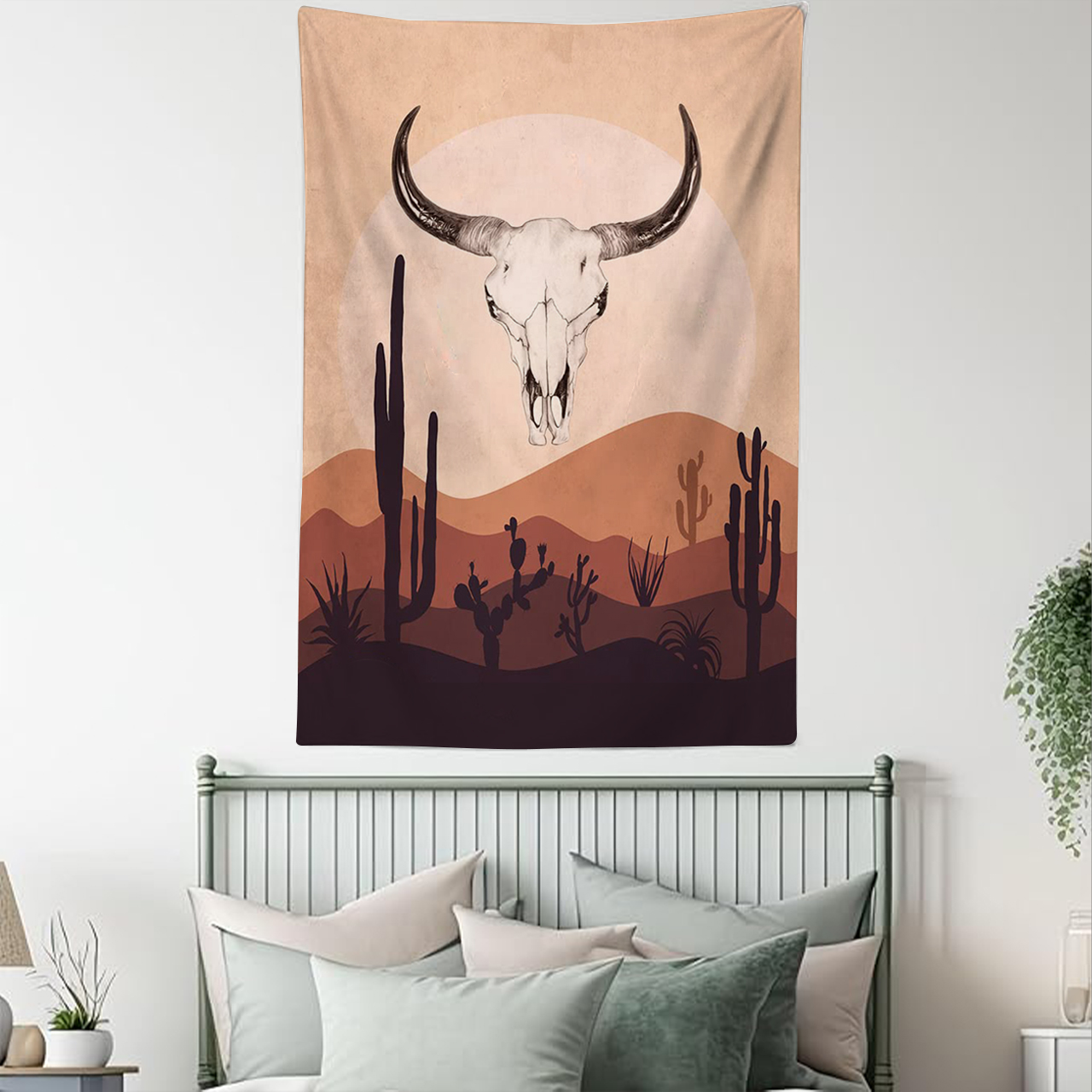 Wild West Cow Bull Tapestry