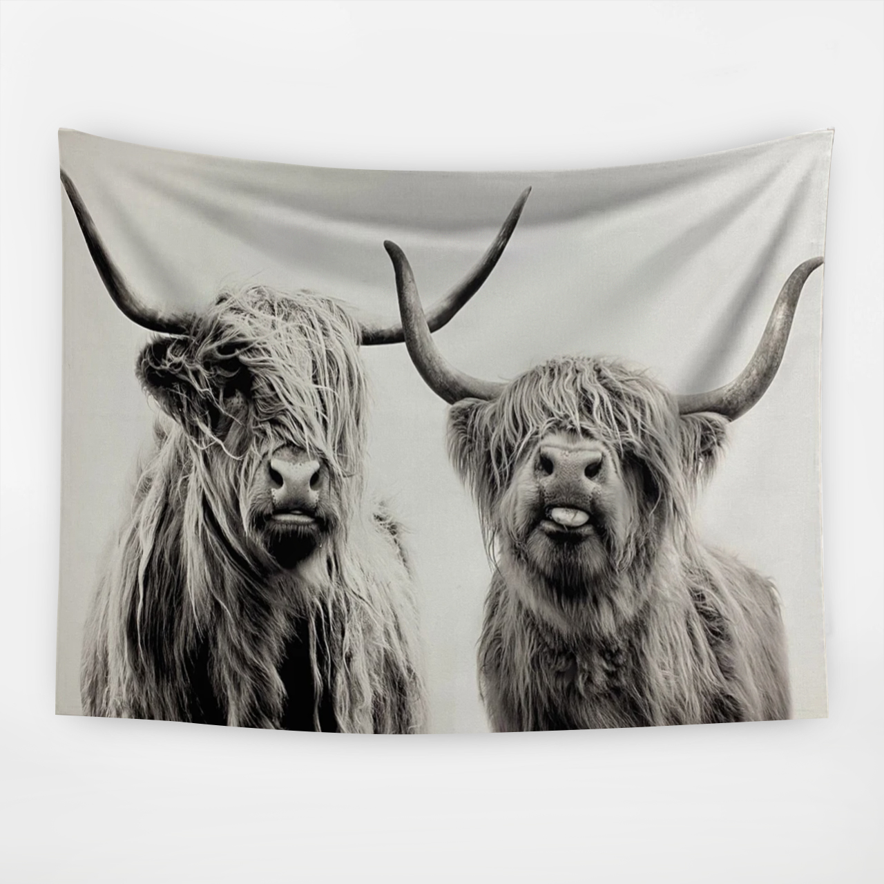 Bravely Highland Cow West Tapestry