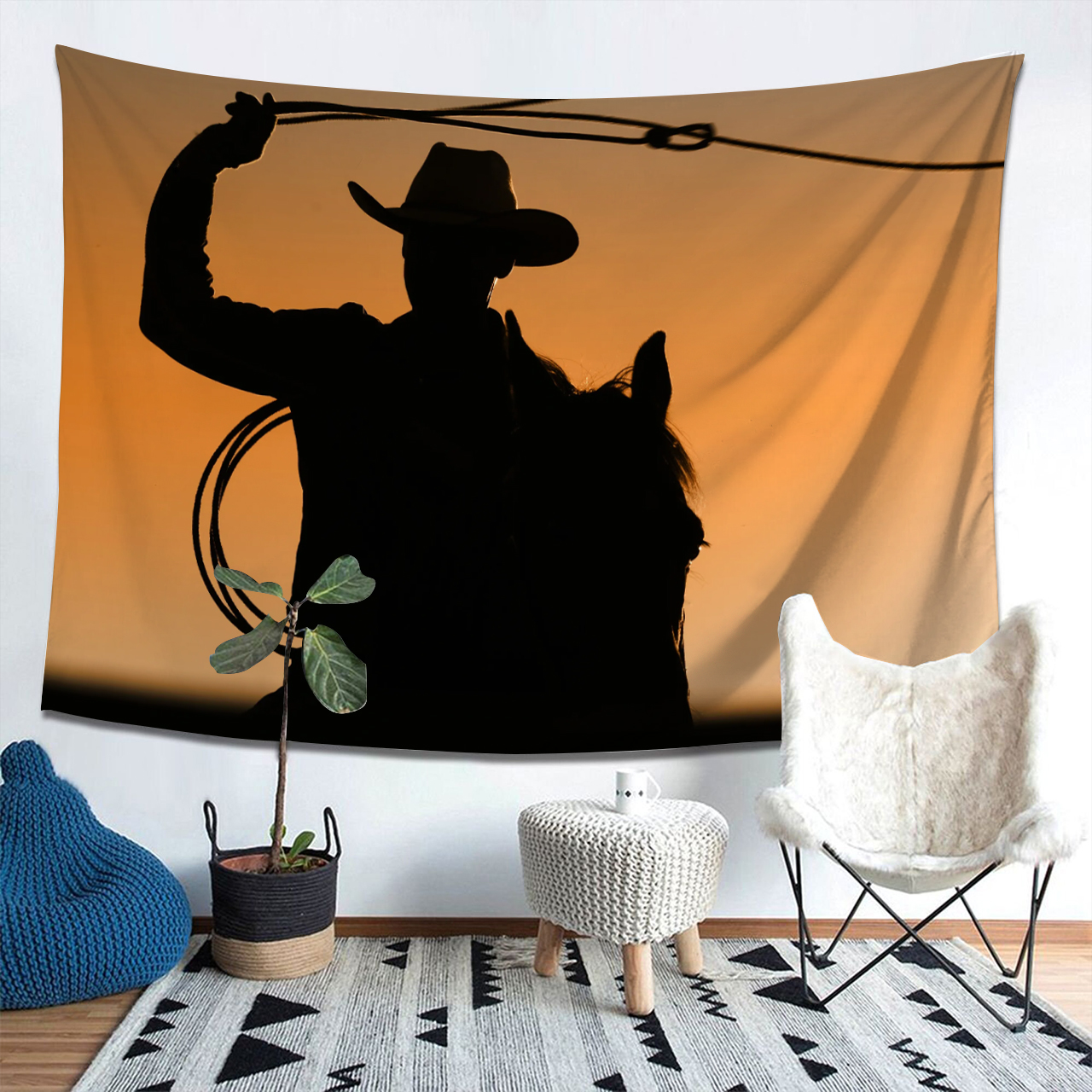 Urban Cowboy Reunion Tapestry