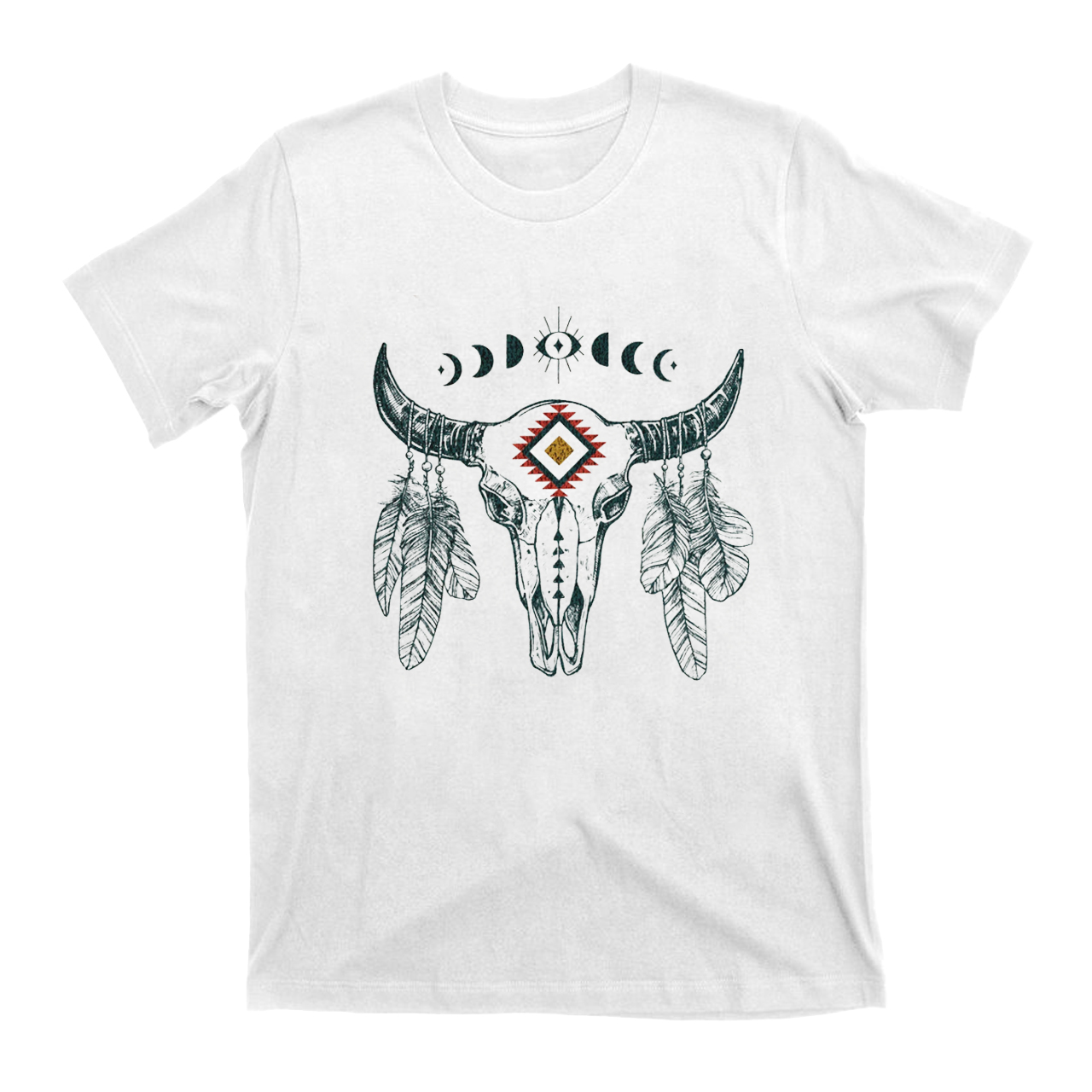 Mystical Boho Aztec Cow Skull Shirt