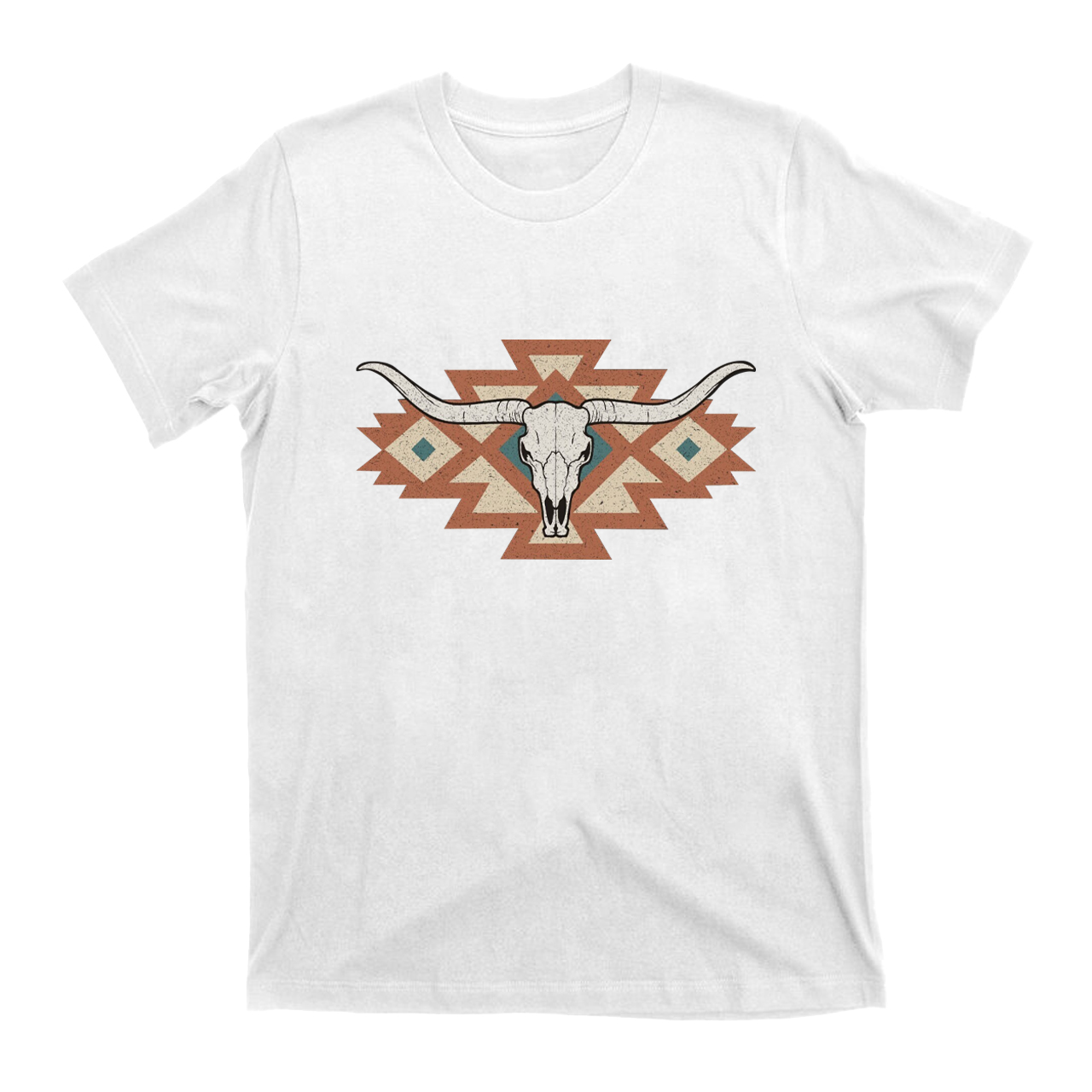 Country Western Aztec Tribal Longhorn Rodeo T-shirt