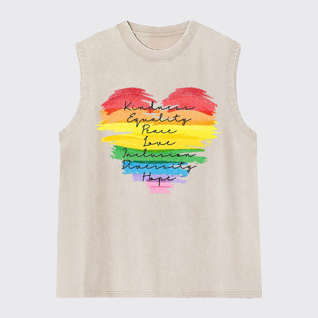 Kindness Equality Peace Love Washed Tanks