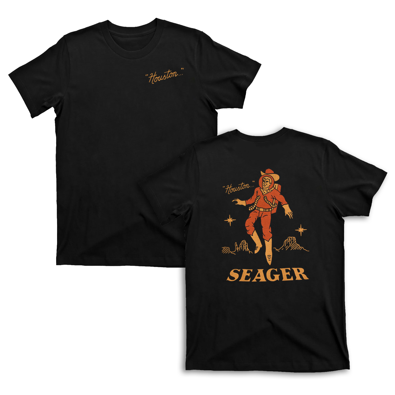 Seager Inc Men's Navy Space Cowboy T-Shirts