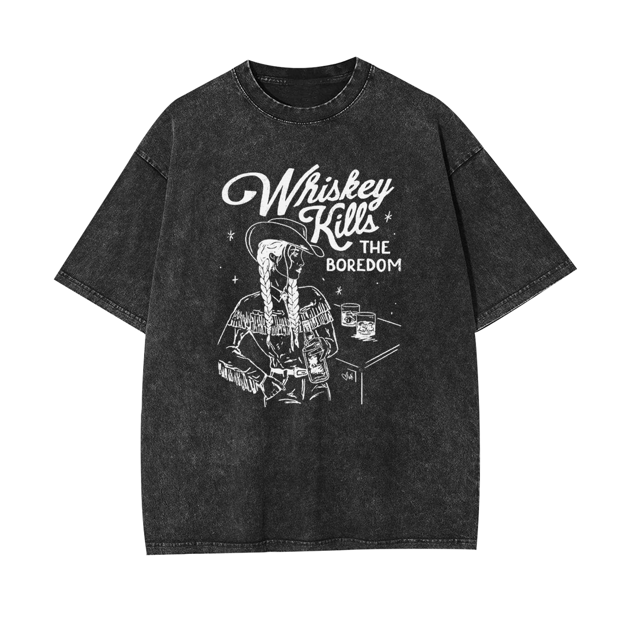 Whiskey Kills The Boredom Garment-dye Tees