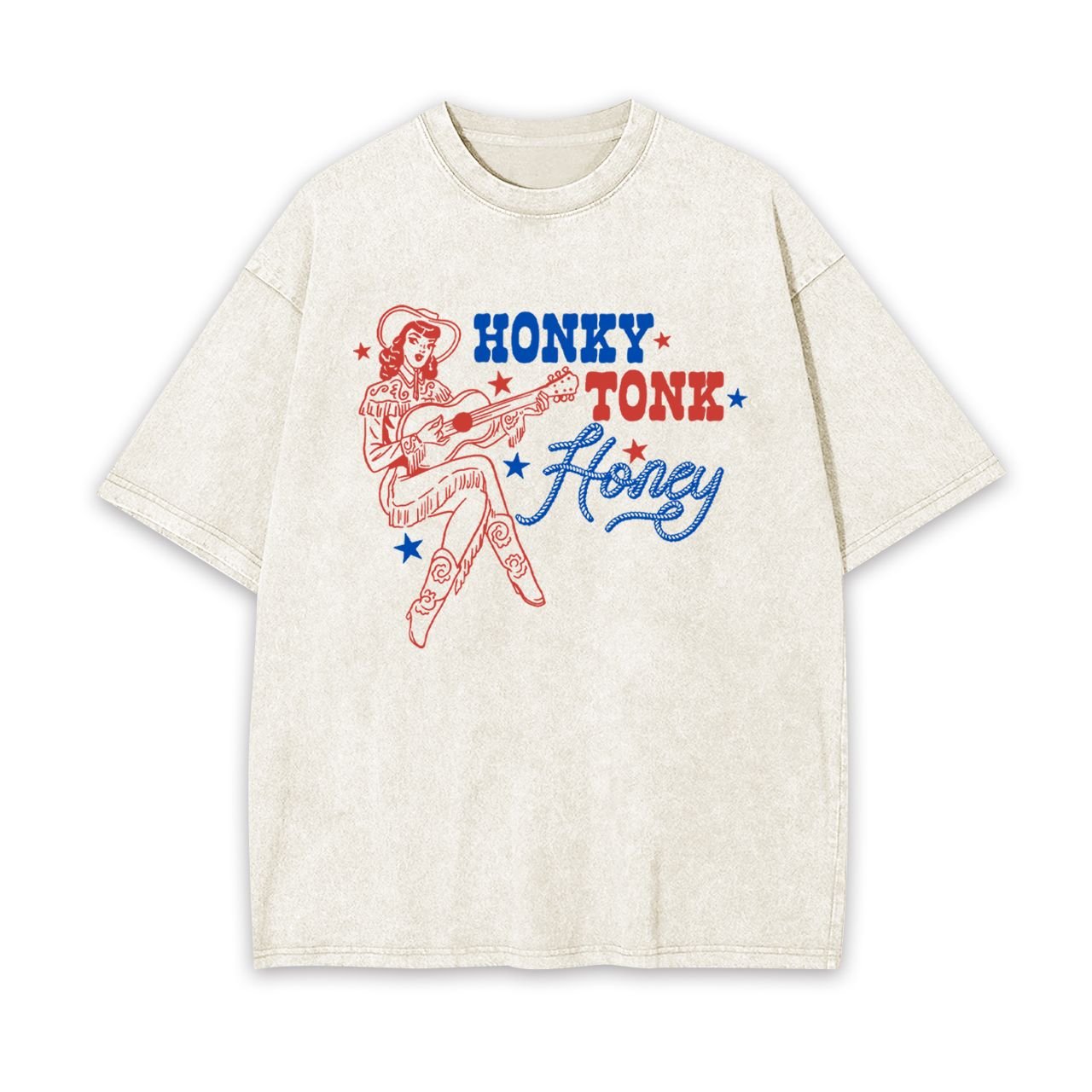 Honky Tonk Honey Western Cowgirl Garment-dye Tees