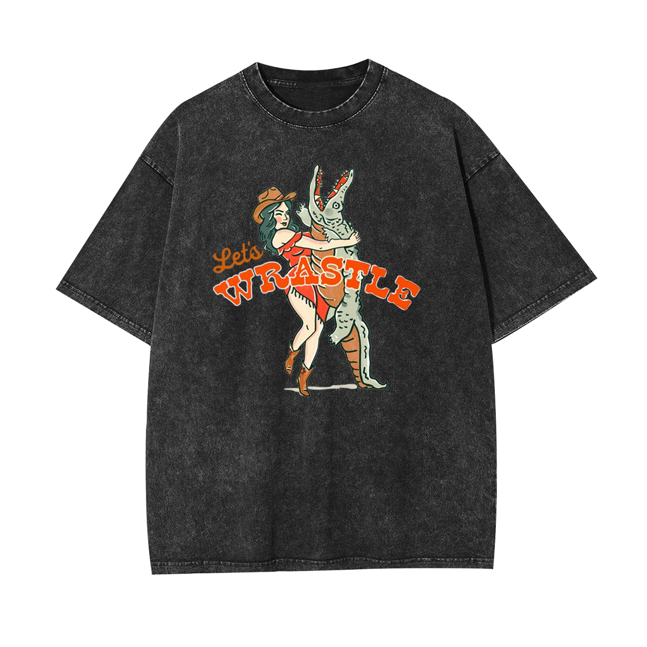 Let's Wrastle Cowgirl Power Garment-dye Tees
