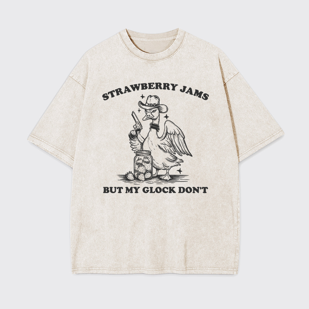 Funny Goose-Strawberry Jams But My Glock Don't Garment-dye Tees