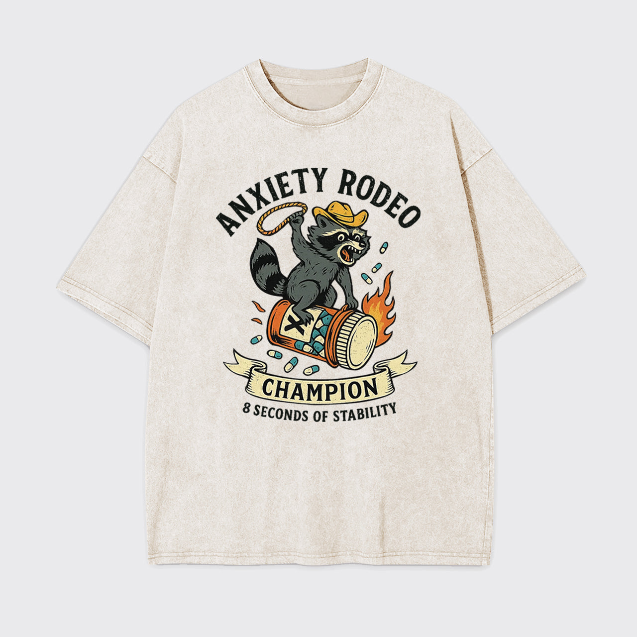 Anxiety 8 Seconds of Stability Garment-dye Tees