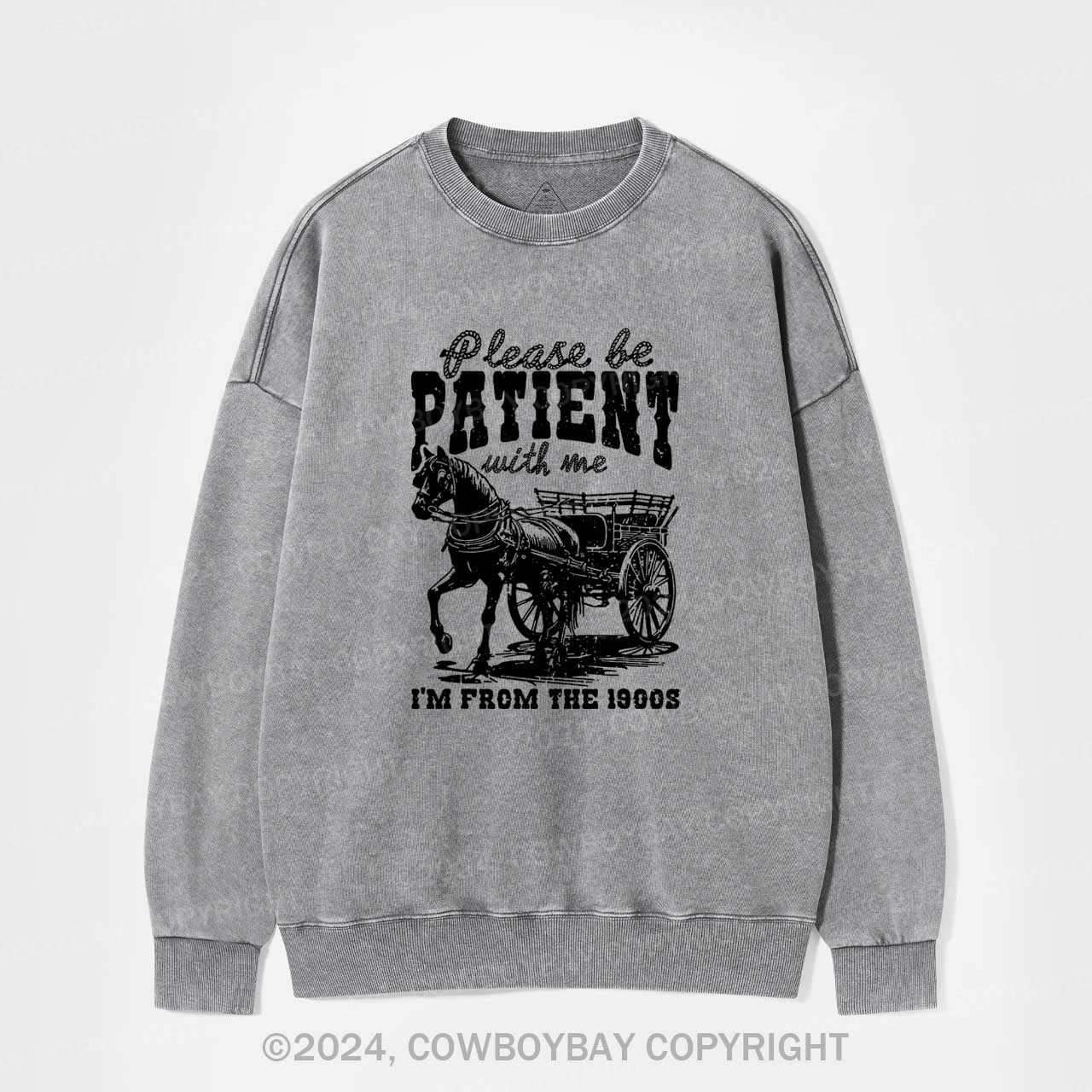 Please Be Patient With Me Washed Sweatshirts