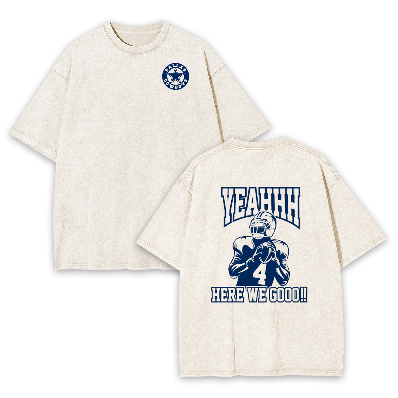 Dallas Cowboys Yeahhh Here We Good Garment-dye Tees
