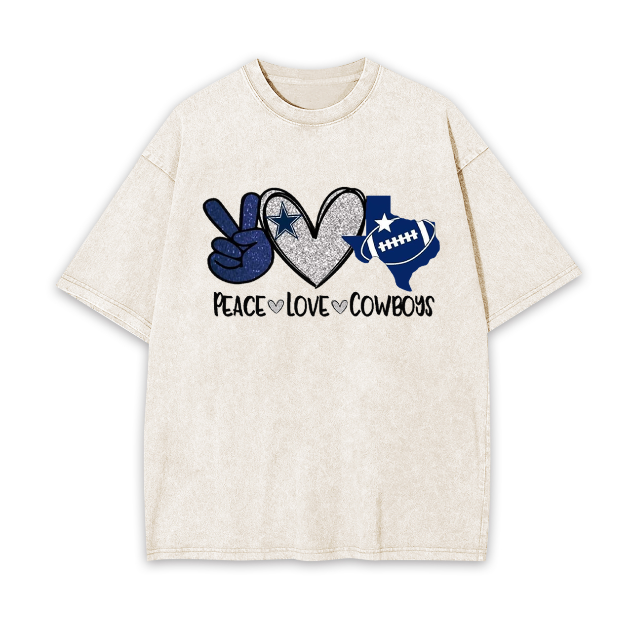 Peace Love Dallas Cowboys Garment-dye Tees